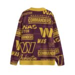 Washington Commanders  Unisex V-neck Knitted Fleece Cardigan With Button Closure - Image 2
