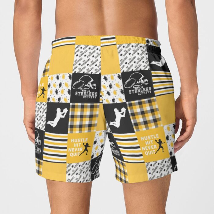 Pittsburgh Steelers All-Over Print Men's Short Boxer Briefs|115GSM Cotton poplin - Image 3
