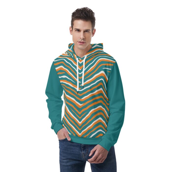 Miami Dolphins Zubaz All-Over Print Men's Hoodie With Double-side Print Hood - Image 2