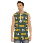 Green Bay Packers All-Over Print Men's Tank Hooded Vest