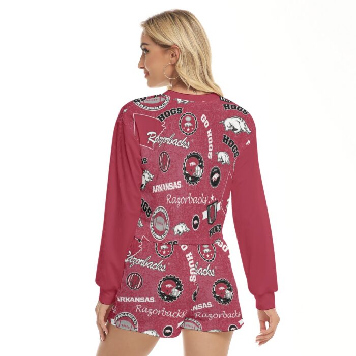 Arkansas - Razorbacks Women's Short Sweatshirt And Pants Suit - Image 4
