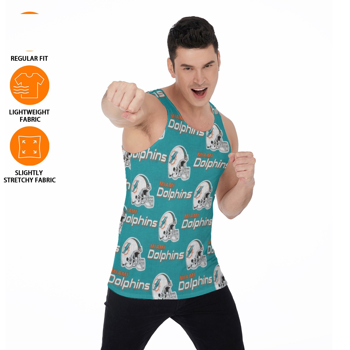Miami Dolphins Zubaz All-Over Print Men's Tank Top