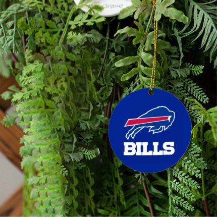 Buffalo Bills Zubaz Round Christmas Tree Decoration Ornaments | Wooden