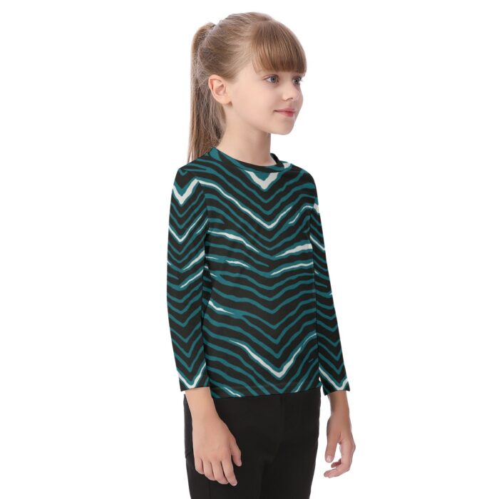 Philadelphia Eagles Zubaz All-Over Print Kid's O-neck Long Sleeve T-shirt - Image 2