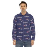 New England Patriots All-Over Print Men's Lapel Collar Shirt With Concealed Placket