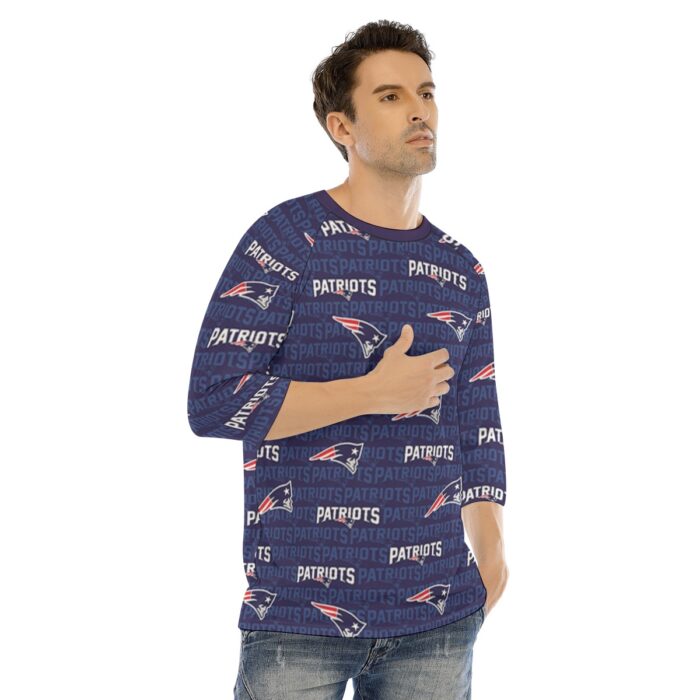 New England Patriots All-Over Print Men's O-neck Raglan Sleeve T-shirt - Image 2