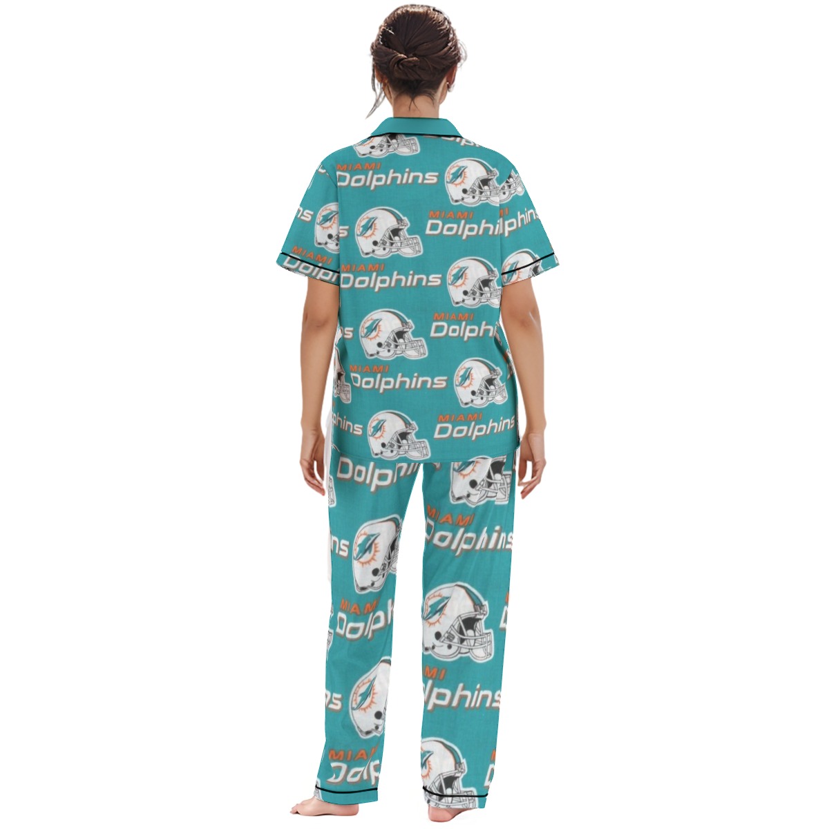 Miami Dolphins Zubaz All-over print Women'S Trousers Pajamas Set - Image 3