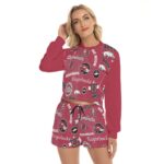 Arkansas - Razorbacks Women's Short Sweatshirt And Pants Suit