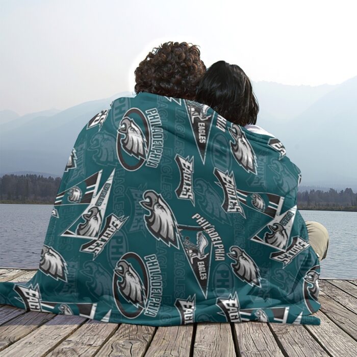 Philadelphia Eagles Zubaz Single-Side Printing Flannel Blanket - Image 4
