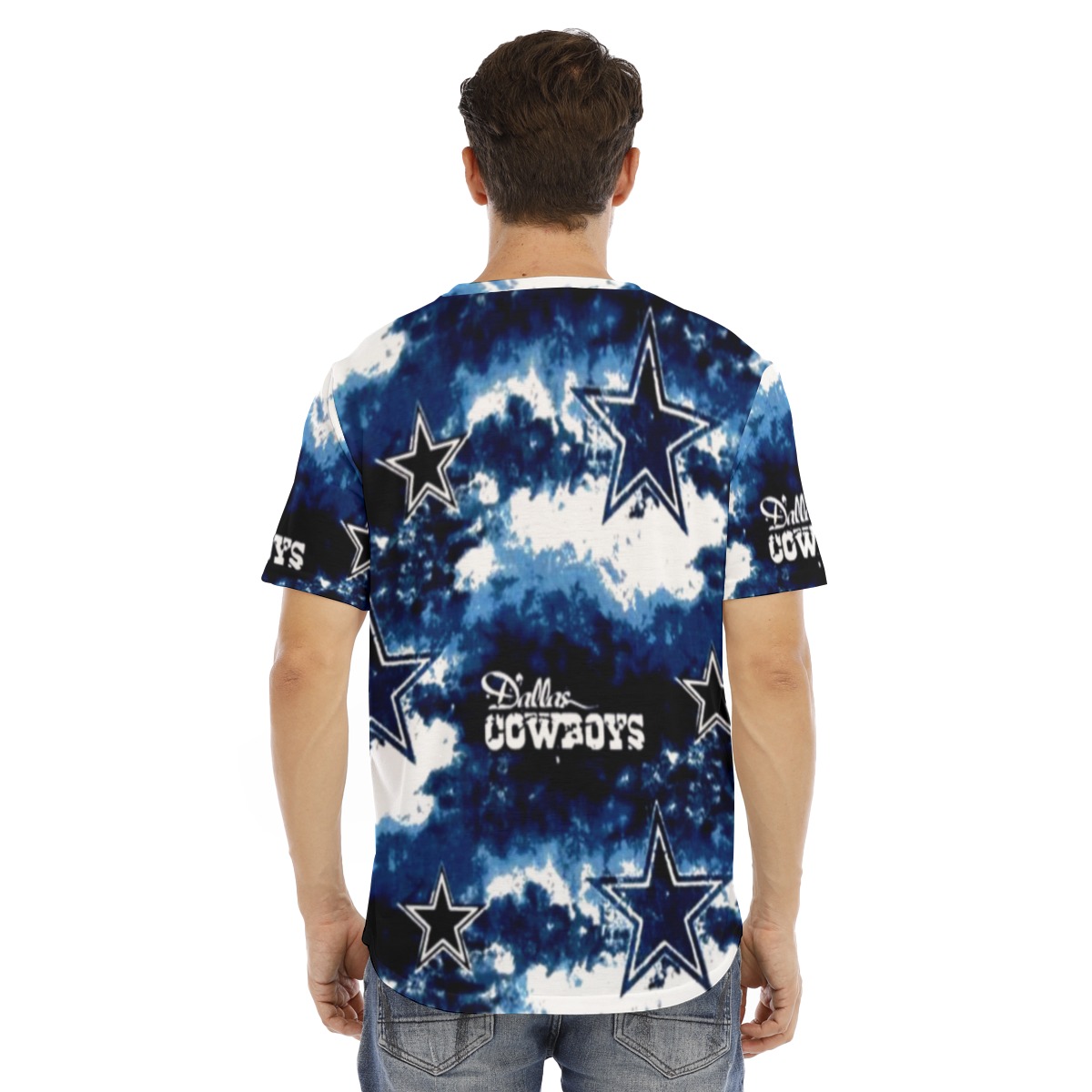 Dallas Cowboys Zubaz All-Over Print Men's Short Sleeve Rounded Hem T-shirt