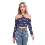 New England Patriots Zubaz All-Over Print Women's Halter Lace-up Top - Image 3