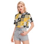 Pittsburgh Steelers Zubaz All-Over Print Women's Cropped T-shirt | 190GSM Cotton