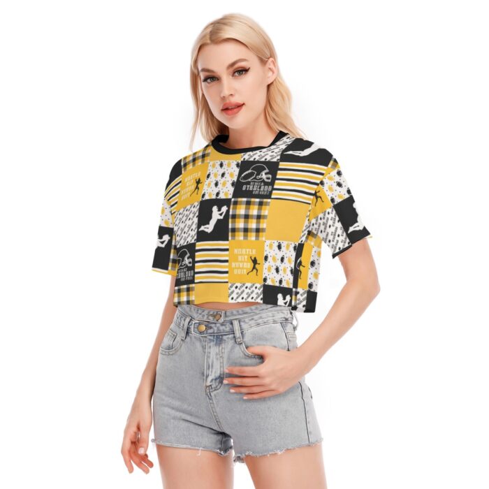 Pittsburgh Steelers Zubaz All-Over Print Women's Cropped T-shirt | 190GSM Cotton - Image 1