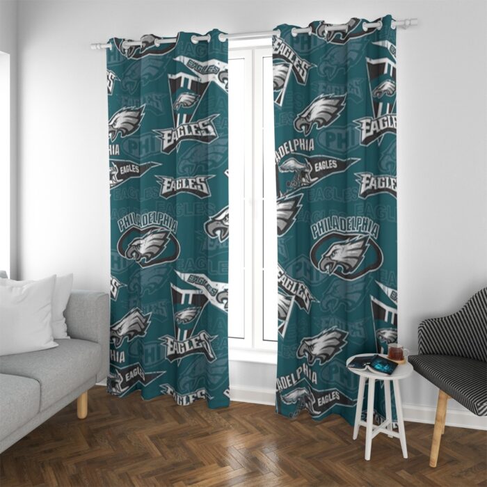 Philadelphia Eagles Zubaz Blackout Grommet Curtains | 265(gsm) - Image 3