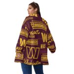 Washington Commanders Unisex Borg Fleece Stand-up Collar Coat With Zipper Closure(Plus Size) - Image 4