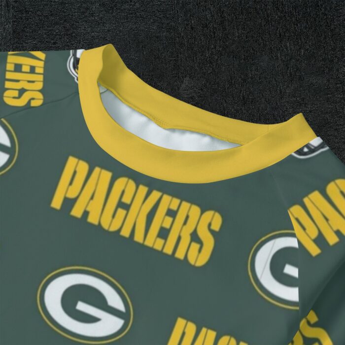 Green Bay Packers All-Over Print Kid's Sleep Pajamas - Image 1