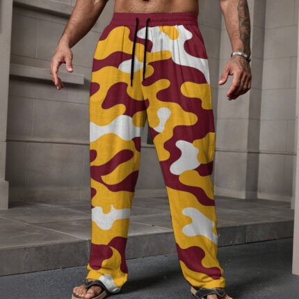 Washington Commanders Camo Loose Casual Pants With Pocket