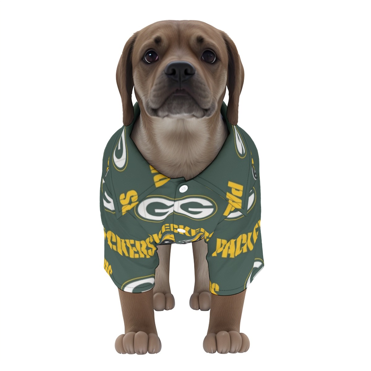 Green Bay Packers All-Over Print Pet‘s Hawaiian Shirt - Image 5
