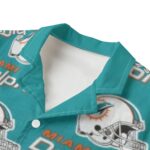 Miami Dolphins Zubaz All-Over Print Kid's Hawaiian Vacation Shirt | 115GSM Cotton poplin - Image 2