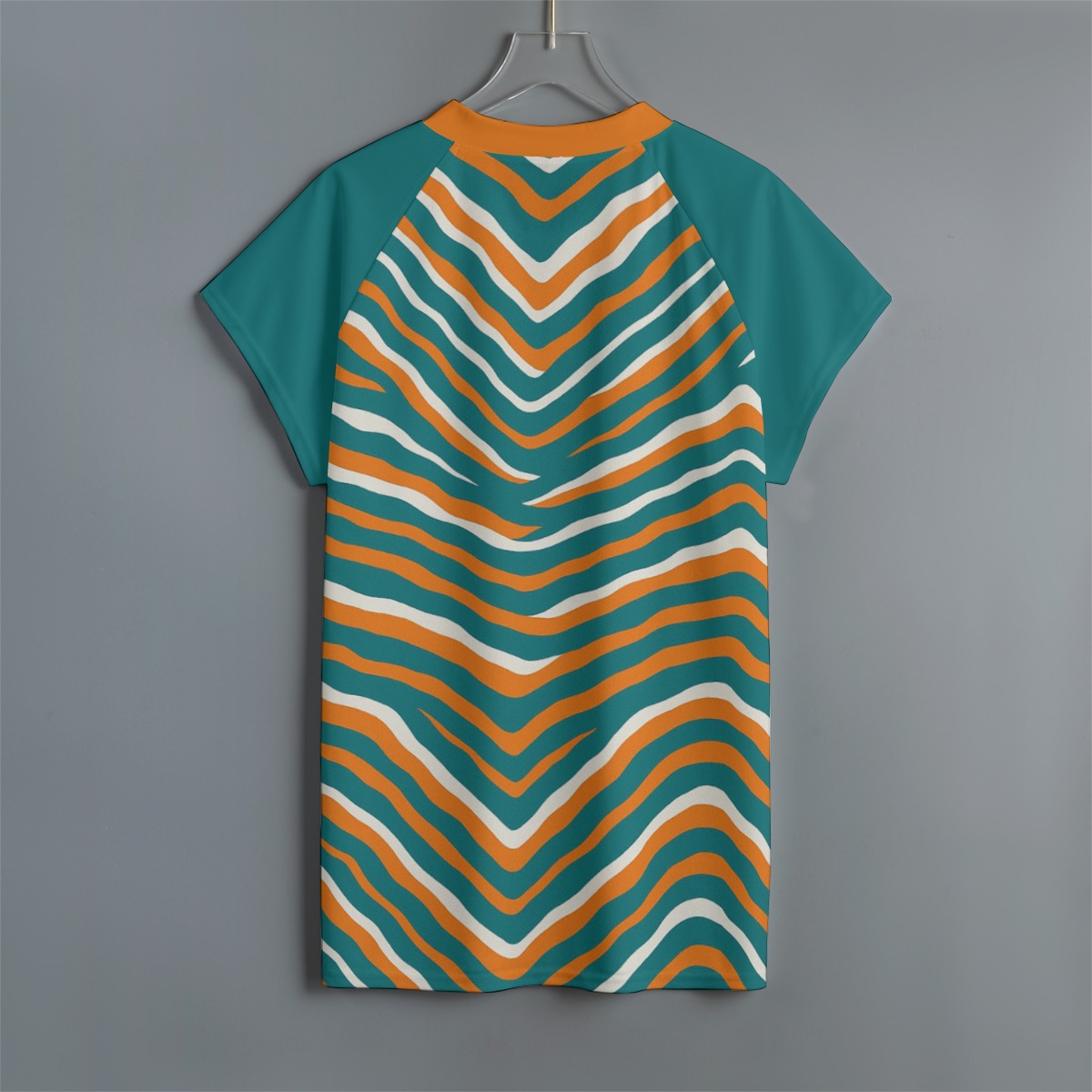 Miami Dolphins Zubaz All-Over Print Men's Jersey With Short Raglan Sleeve - Image 2