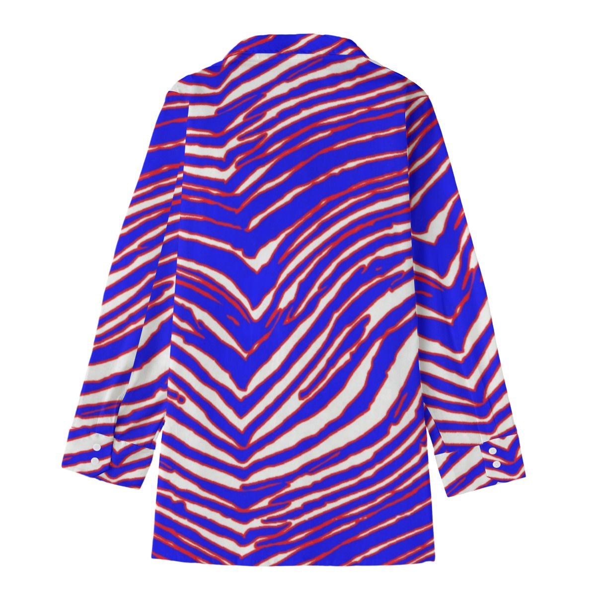 Buffalo Bills Zubaz All-Over Print Women's Long Shirt |115GSM Cotton poplin - Image 3