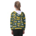 Green Bay Packers All-Over Print Kid's Zip-up Hoodie With Patch Pocket - Image 3
