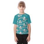 Miami Dolphins Zubaz All-Over Print Kid's Raglan Sleeve T-shirt - Image 2