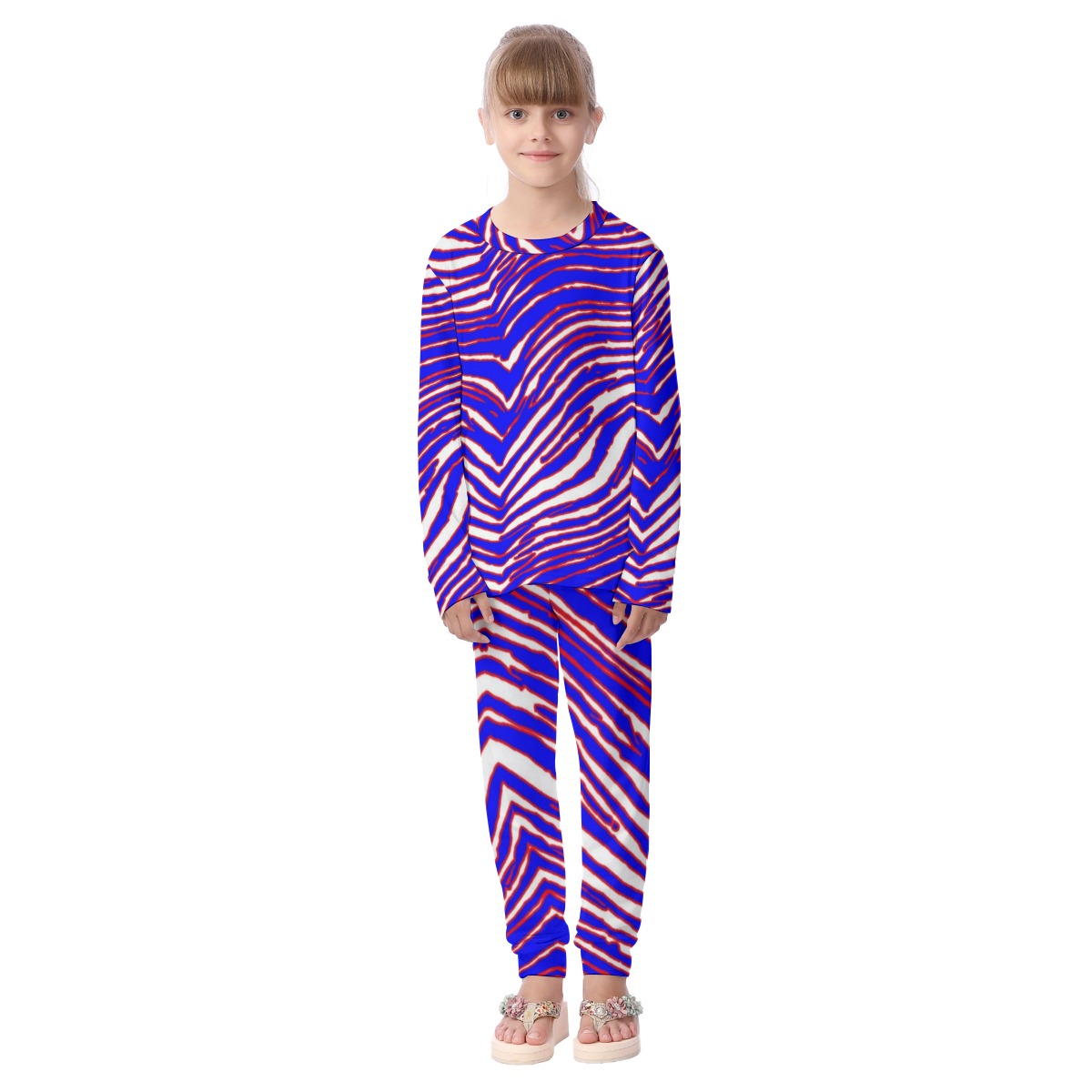 Buffalo Bills Zubaz All-Over Print Kid's Pajamas Set - Image 3