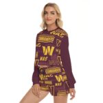 Washington Commanders Women's Short Sweatshirt And Pants Suit - Image 2