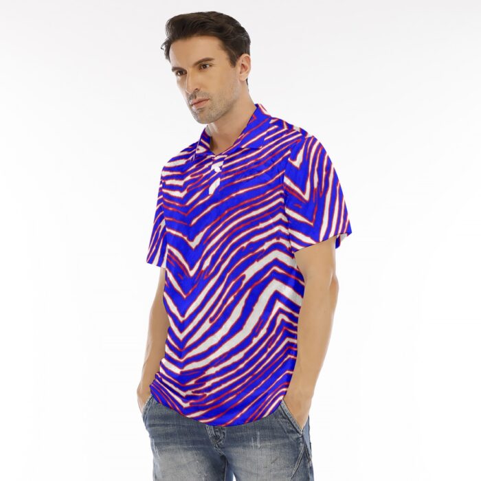 Buffalo Bills Zubaz All-Over Print Men's Polo Shirt | Velvet - Image 3