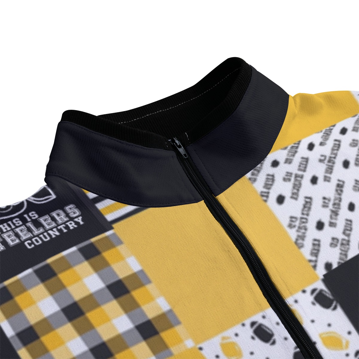 Pittsburgh Steelers Zubaz All-Over Print Men's Stand-up Collar Sweater With Zipper Closure - Image 4