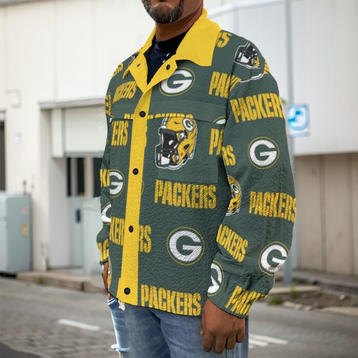 Green Bay Packers All-Over Print Men's Casual Lapel Jacket - Image 6