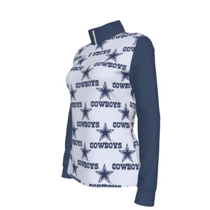 Dallas Cowboys Zubaz All-Over Print Women's Stand-up Collar T-shirt