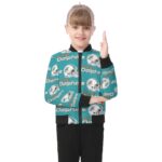 Miami Dolphins Zubaz All-Over Print Kid's Bomber Jacket - Image 4