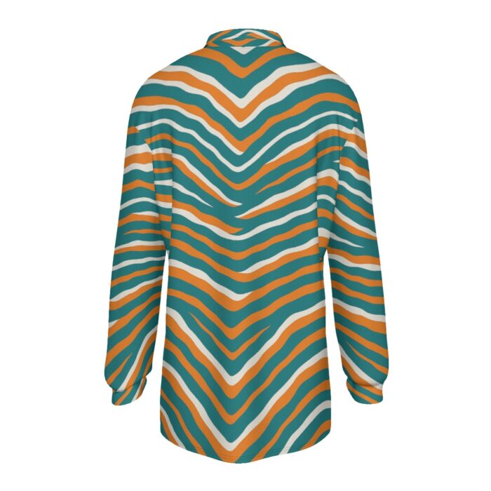 Miami Dolphins Zubaz All-Over Print Men's Long Sleeve Polo Shirt - Image 2