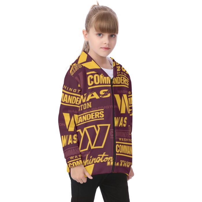 Washington Commanders  Kid's Heavy Fleece Zip Up Hoodie - Image 3