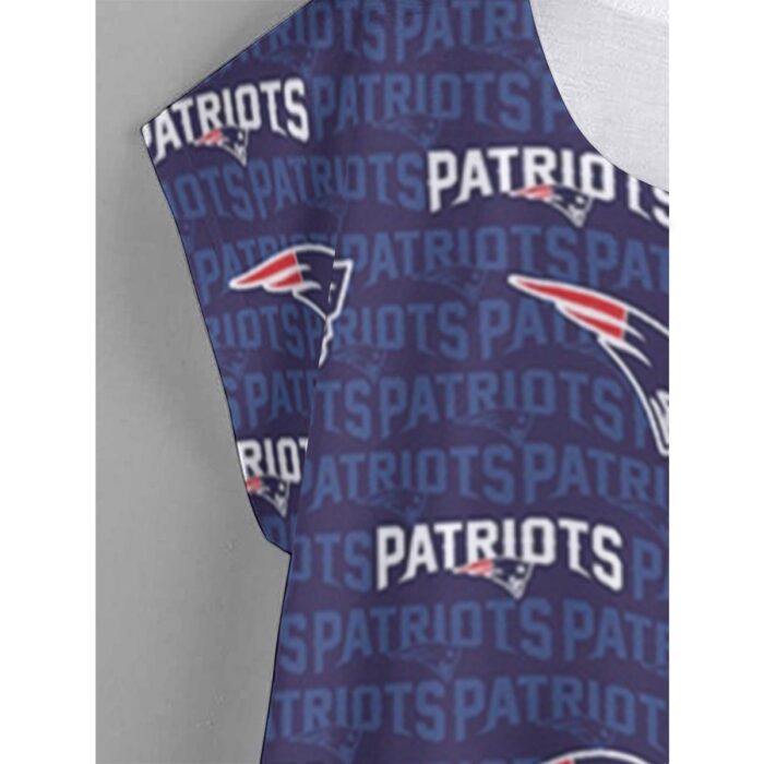 New England Patriots All-Over Print Women's Curved Hem T-shirt (Plus Size) - Image 2