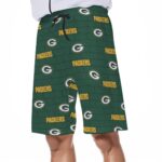 Green Bay Packers All-Over Print Men's Beach Shorts - Image 4