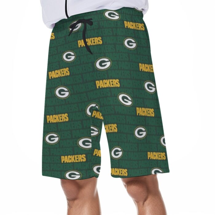 Green Bay Packers All-Over Print Men's Beach Shorts - Image 4