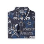 Dallas Cowboys Zubaz All-Over Print Men's Casual Lapel Long Sleeve Shirt|125GSM Cotton - Image 3