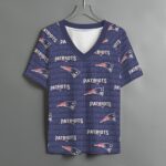 New England Patriots Zubaz All-Over Print Women's V-neck T-shirt With Short Sleeve - Image 4