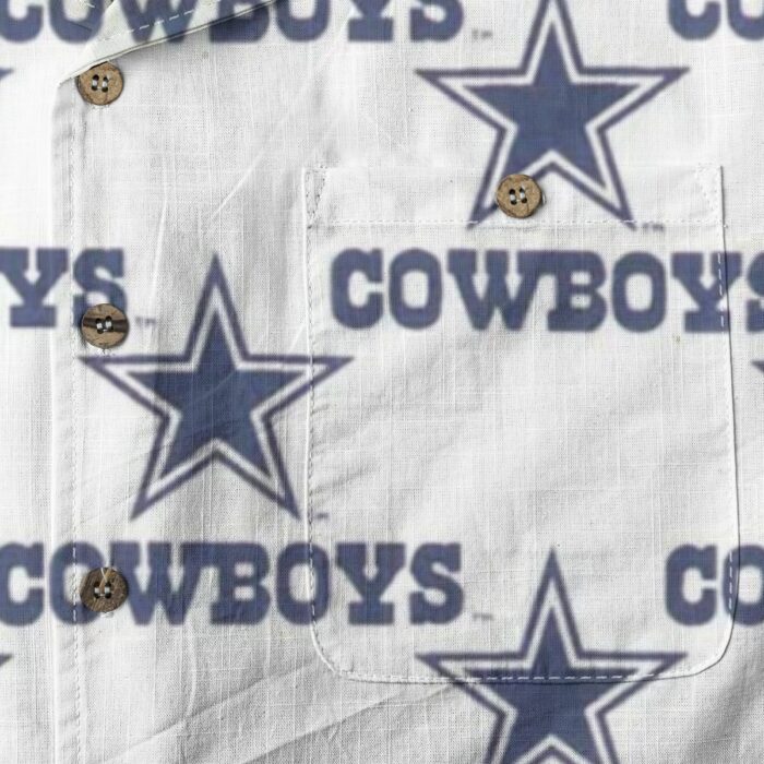 Dallas Cowboys Zubaz All-Over Print Men's Casual Hawaiian Short Sleeve Shirt | 125GSM Cotton - Image 4