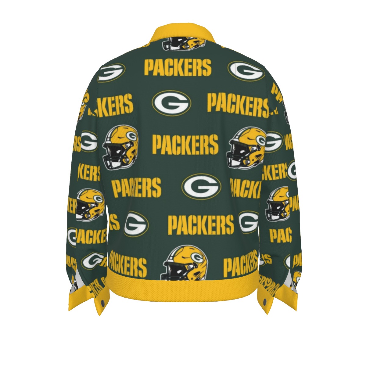 Green Bay Packers All-Over Print Unisex Lapel Jacket | 245GSM Cotton - Image 4