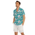 Miami Dolphins Zubaz All-Over Print Men's Deep V-neck Short Sleeve T-shirt