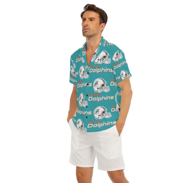 Miami Dolphins Zubaz All-Over Print Men's Deep V-neck Short Sleeve T-shirt - Image 1