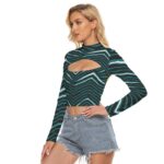 Philadelphia Eagles Zubaz All-Over Print Women's Hollow Chest Keyhole Tight Crop Top - Image 3