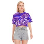 Buffalo Bills Zubaz All-Over Print Women's Cropped T-shirt | 190GSM Cotton - Image 4