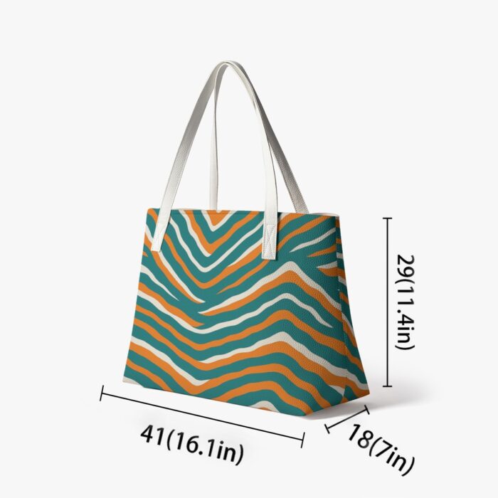 Miami Dolphins Zubaz Stylish PU Leather Tote Bag - Image 2