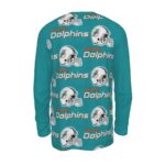 Miami Dolphins Zubaz All-Over Print Men's Raglan Long Sleeve T-shirt  | 190GSM Cotton