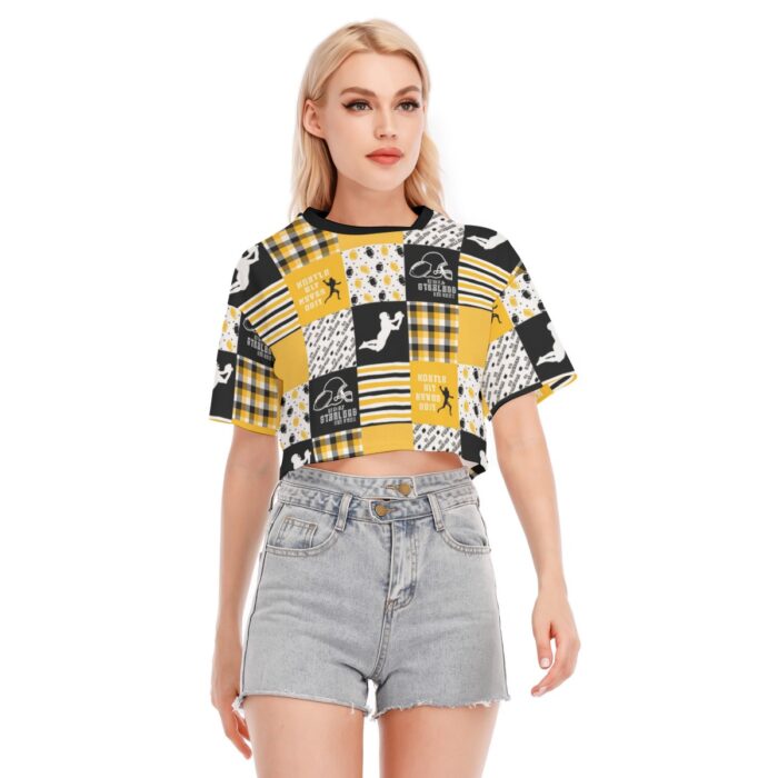 Pittsburgh Steelers Zubaz All-Over Print Women's Cropped T-shirt | 190GSM Cotton - Image 4